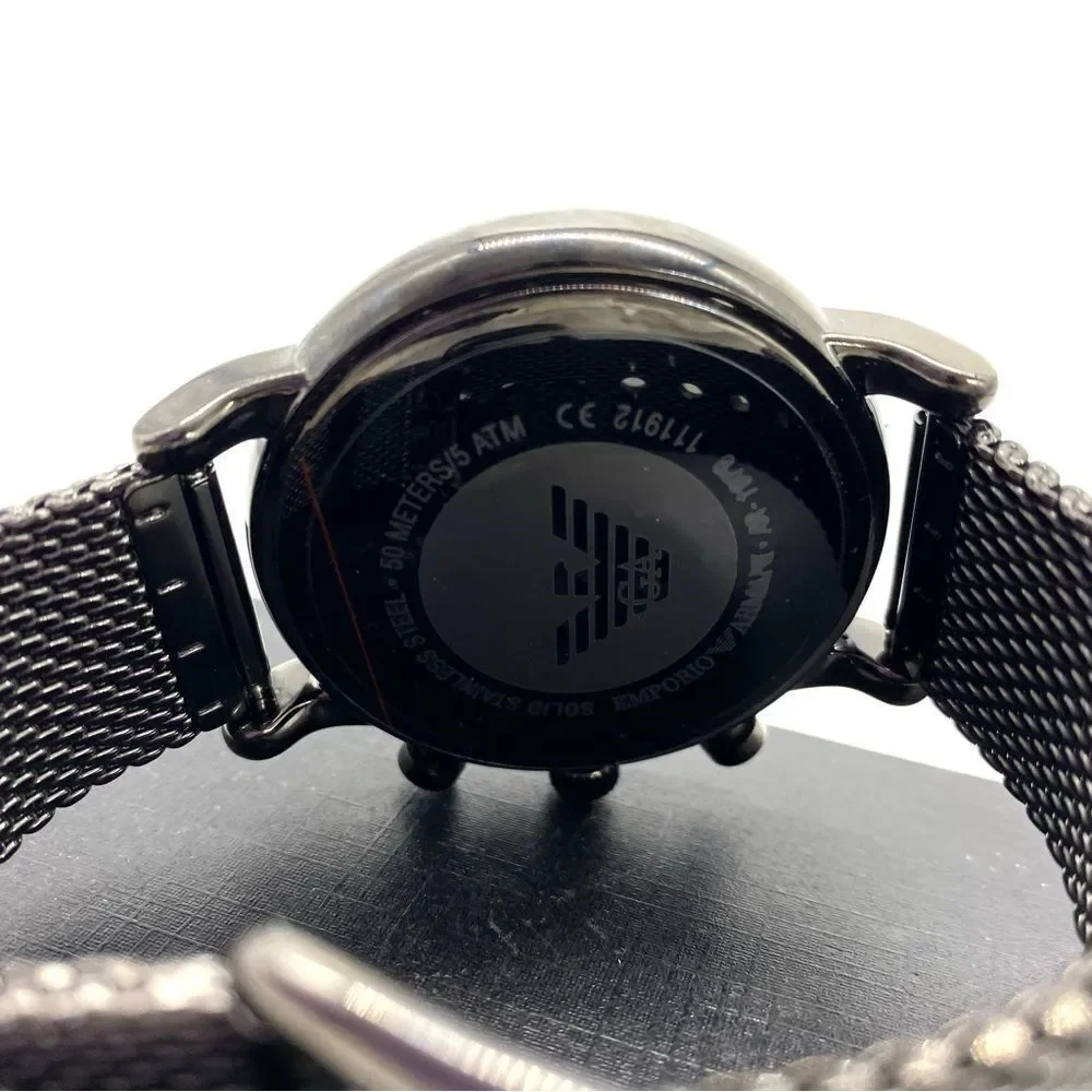 Emporio Armani Men's Chronograph Gunmetal Stainless Steel Watch AR1979 New